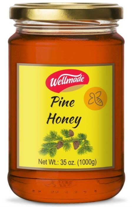 Pine Forest Honey in glass jar "WELLMADE" 1000g *